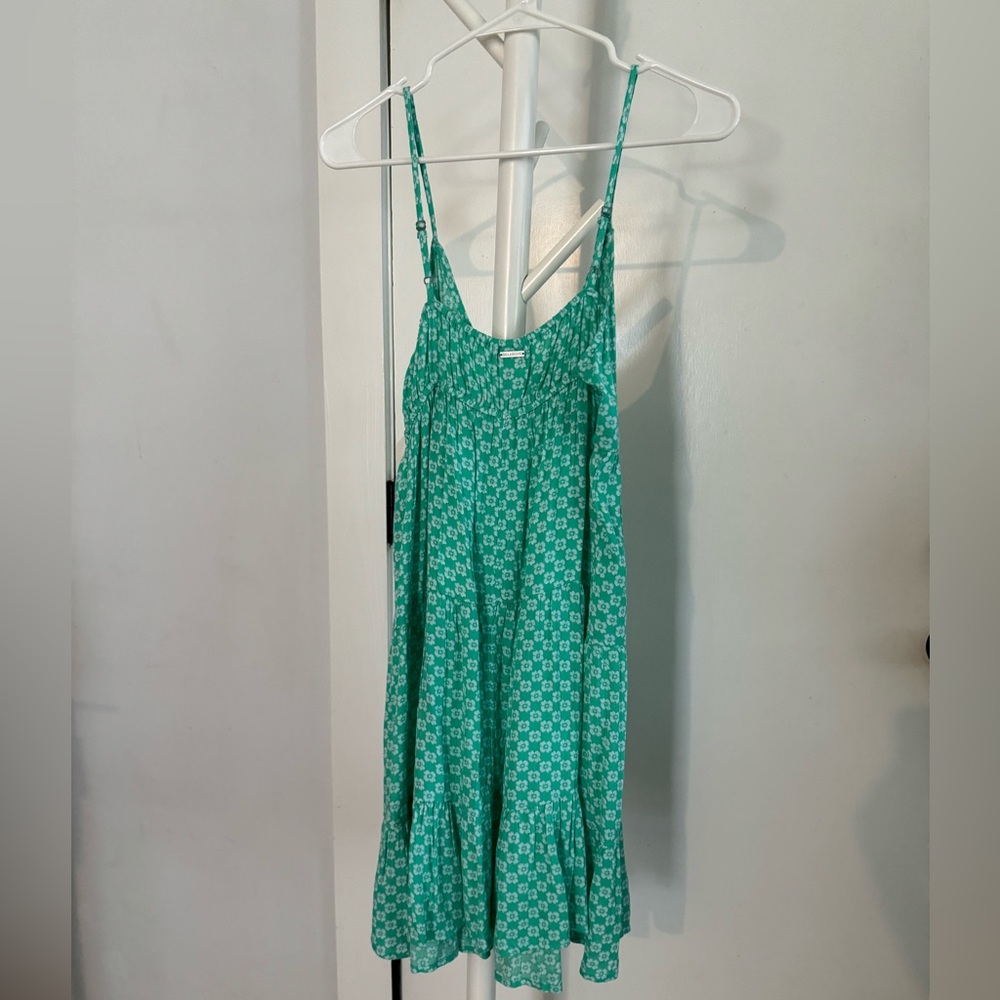 Billabong Sweetest Heart Tiered Mini Dress - Tropical Green - Picture 8 of 8
